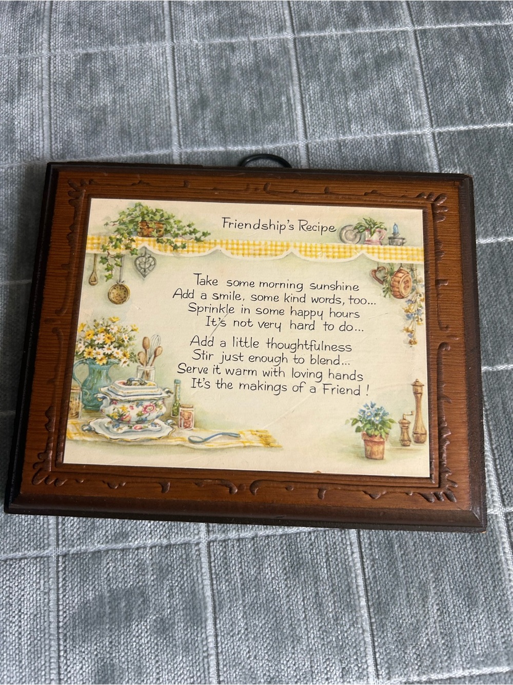 Friendship's Recipe Wood-Framed Wall Plaque in Brown